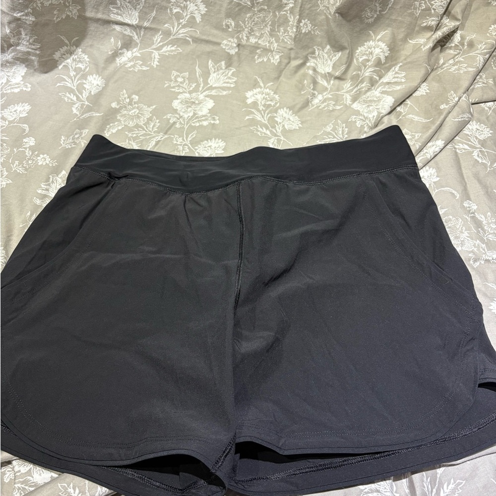 Lands End black swim shorts board soft waist attached panty 12